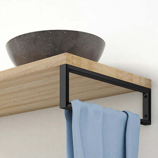 Support de fixation pour plan vasque Wiesbaden 46x22 cm Mat Noir (à l'unité)