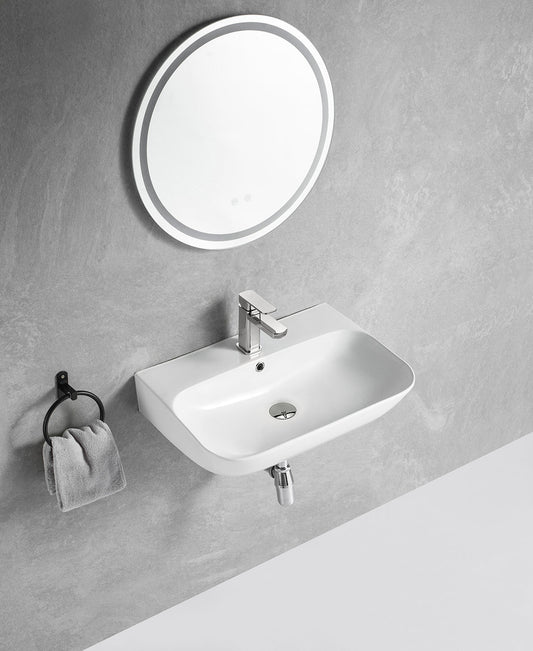 Finta Wastafel Wiesbaden 65,5x42x16,5 cm Keramiek Glans Wit