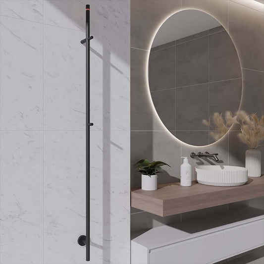 Elara 60 Watt 150 cm Smart Wi-Fi Elektrischer Handtuchheizkörper Wiesbaden matt schwarz