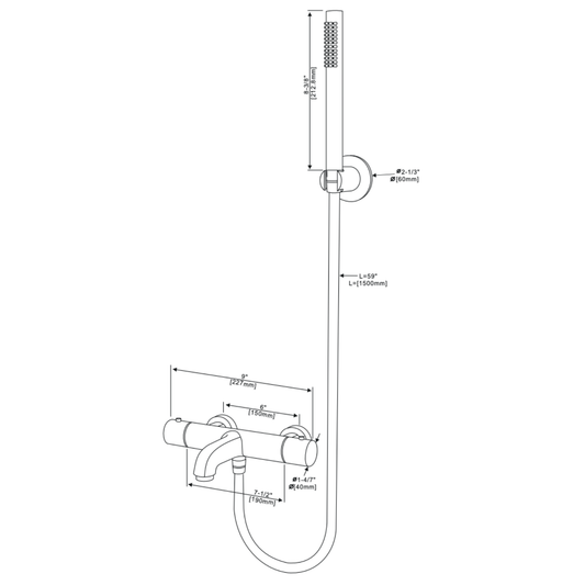 ALONI Bad- en douchemengkraan – thermostatisch