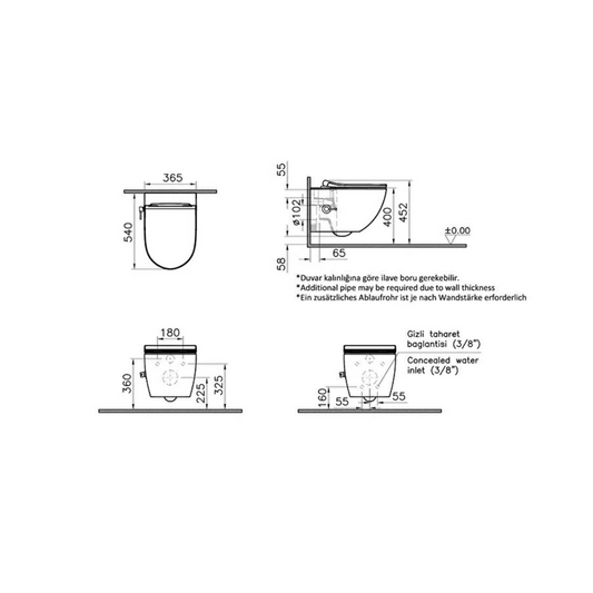 VitrA Sento Hangtoilet met Bidet