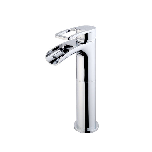 Alegra Hoher Wasserfall Waschbeckenarmatur Wiesbaden in Chrom