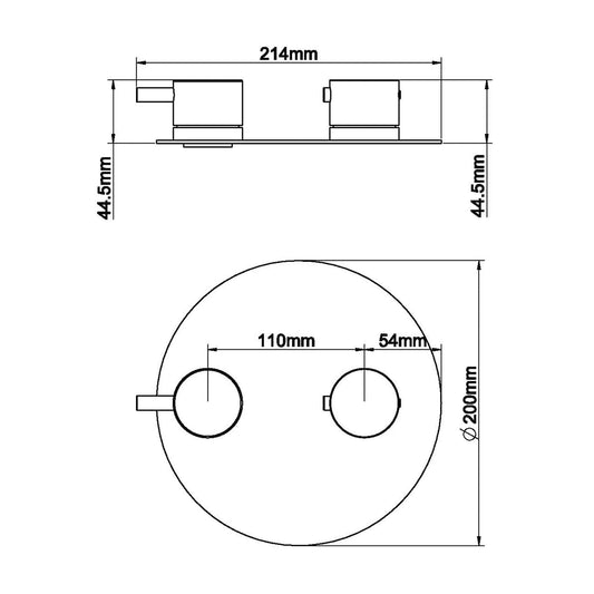 Caral 2-Wege runder Thermostat Abdeckungsstück Wiesbaden in Gunmetal