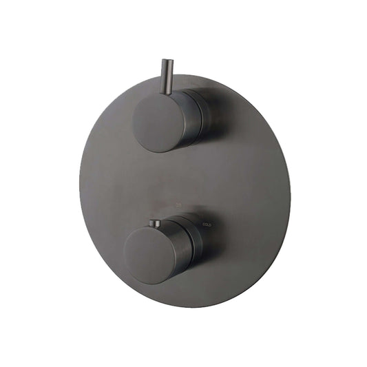 Caral 2-Wege runder Thermostat Abdeckungsstück Wiesbaden in Gunmetal
