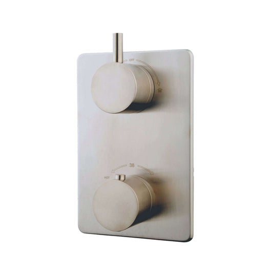 Caral Afwerkingsset Thermostat 2-Wege Wiesbaden Edelstahl-Look