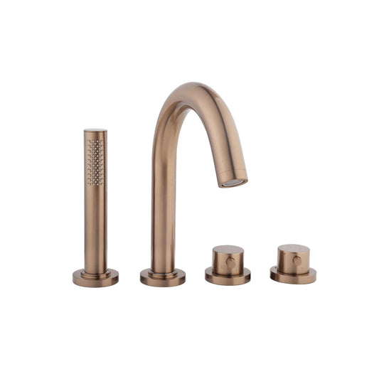 Caral Badrandthermostat Abdeckset Wiesbaden 4-Loch in gebürstetem bronzekupfer