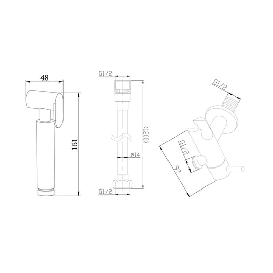 Caral Bidetkraan Wiesbaden Chrom