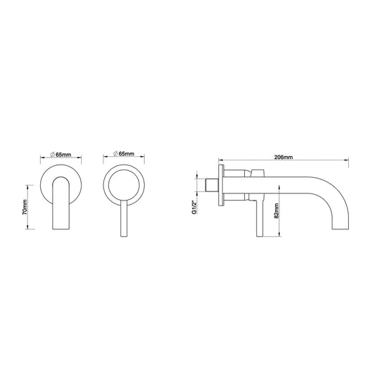 Caral Einhebel-Waschtischarmatur Wiesbaden mit Kaltstart matt schwarz