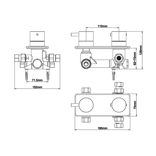 Caral Einbau-Wandarmatur Wiesbaden für Regendusche in Chrom (inklusive Basisteil)