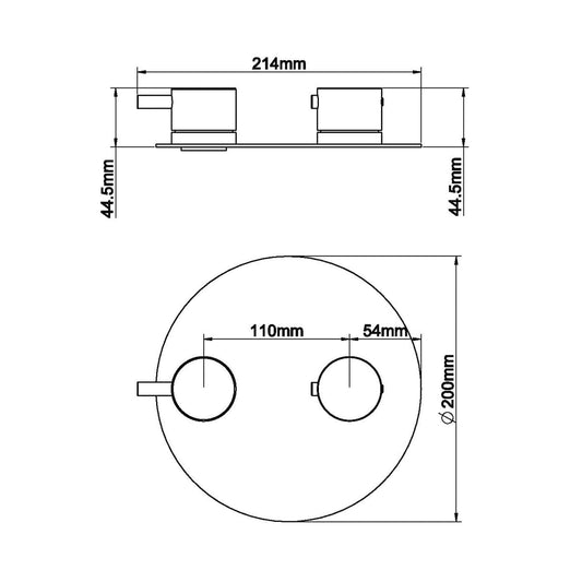 Caral Thermostat 2-Wege rund verchromt Teil, Wiesbaden