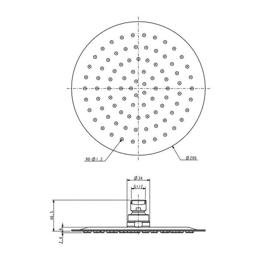 Caral Ufo Runde Kopfbrause Wiesbaden 20 Cm in Chrom