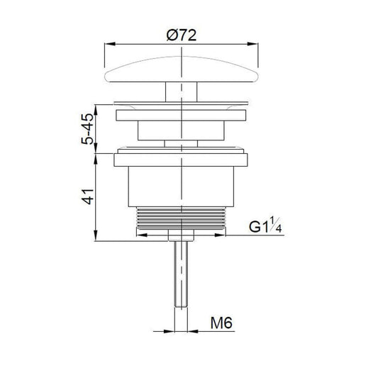 Caral niet-afsluitbare 5/4 Solid Waste Wiesbaden in geborsteld messing goud