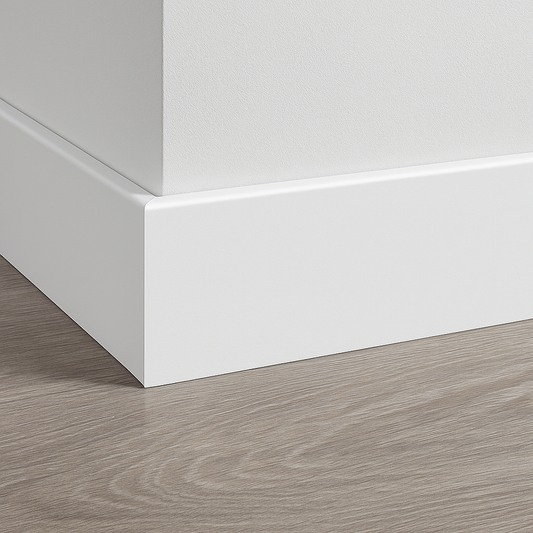 MDF Sockelleiste RAL9010 Weiß 90x9 cm - 2,4m pro Stück