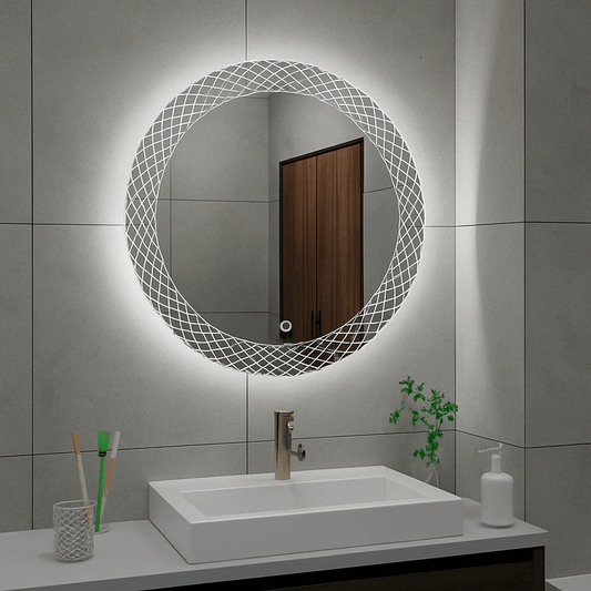 Deco Ronde Badkamerspiegel Wiesbaden met LED Verlichting en Condensvrij 80 Cm