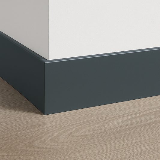MDF Sockelleiste RAL 7016 Anthrazit · 90x12 mm · 2,4M pro Stück