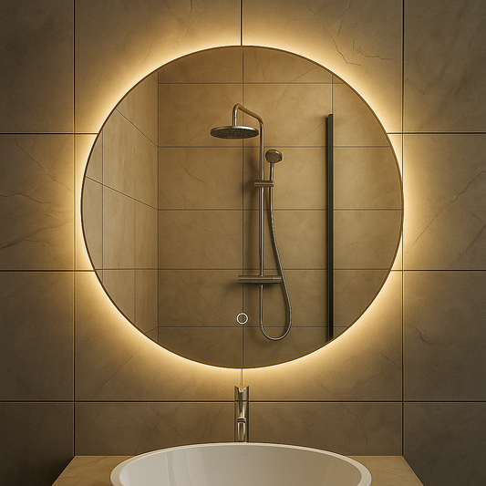 Soul Ronde Spiegel Wiesbaden mit LED Beleuchtung und Heizung 80 Cm