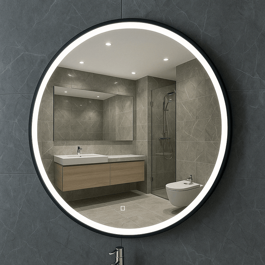 Maro Ronde Spiegel Wiesbaden met LED-verlichting en Verwarming – 80 cm – Mat Zwart