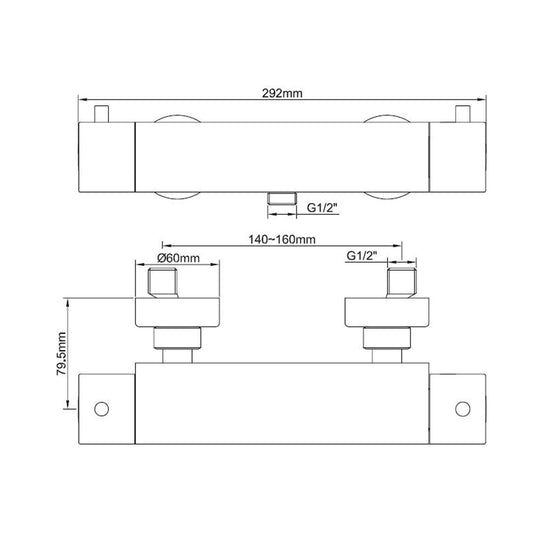 Cool Touch Douchethermostaat Wiesbaden in Chroom 15Cm Hoh