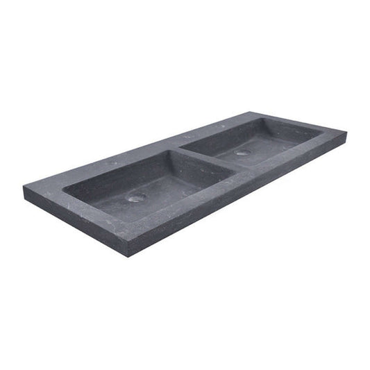 Dubbele Kraangat Wastafel Hardsteen Wiesbaden 120X46X5 Cm (0 Kraangaten)