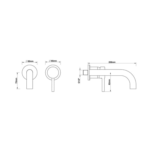 Einhebel-Waschtischarmatur mit Kaltstart, gebürsteter Bronze, Wiesbaden