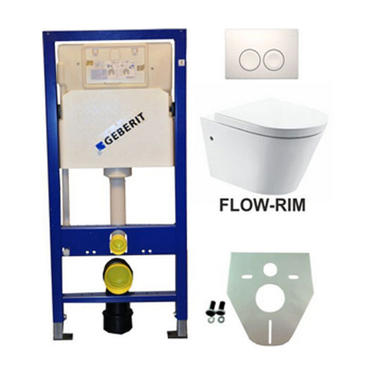 Geberit UP 100 Flow Rim wc+zitt.+ Delta 25 wit