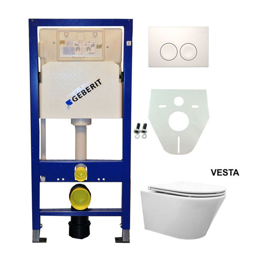 Geberit UP 100 Vesta wc+ Flatline zitt.+ Delta 25 wit