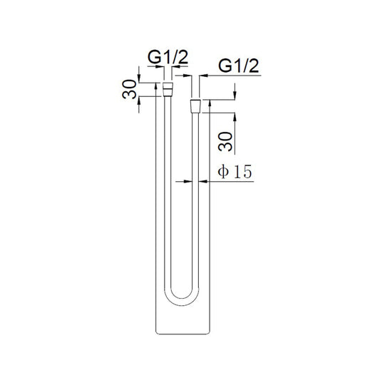Dani Doucheslang Wiesbaden in kunststof 150 cm met matzwart en roestvrij staal