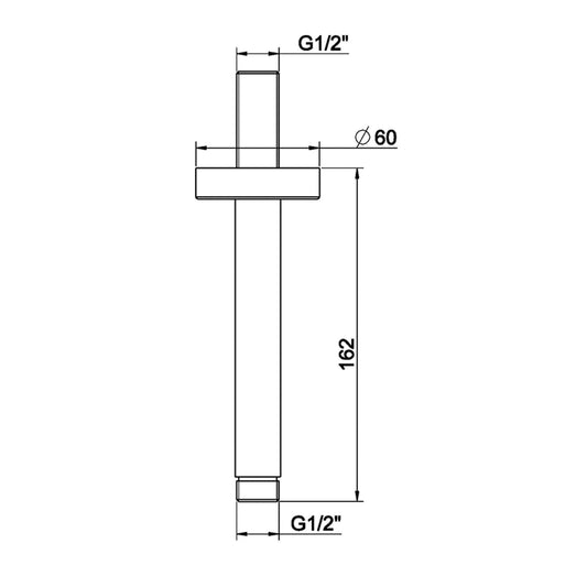 Luxe runder Deckenmontage Duscharm Wiesbaden 15 cm Gunmetal