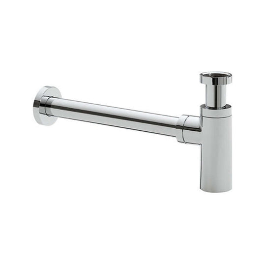 Luxe Bekersifon Wiesbaden Rond met Wandpijp en Rozet in Chroom