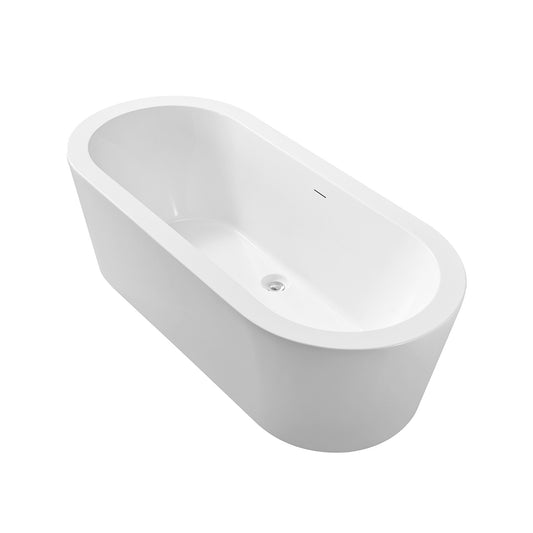 Nero Freistehende Badewanne Wiesbaden Acryl 178X80 Cm in Weiß