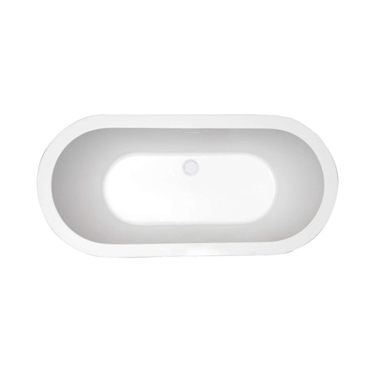 Nero Freistehende Badewanne Wiesbaden Acryl 178X80 in Schwarz Weiß