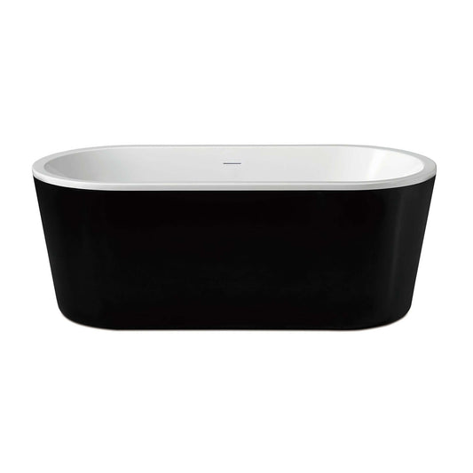Nero Freistehende Badewanne Wiesbaden Acryl 178X80 in Schwarz Weiß