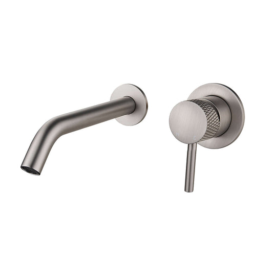 Ribbd Inbouwmengkraan Wastafelkraan Wiesbaden Eengreeps met RVS Afdekplaat.