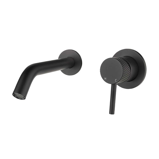 Inbouwwastafelkraan met matzwarte afwerking en ééngreeps bediening van Wiesbaden.