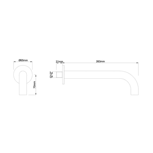 Runde Einbauauslauf Wiesbaden 25 Cm 1/2'' in Gunmetal
