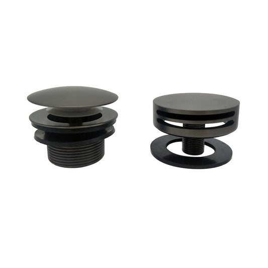 Runde bronzefarbene Knopf/Stopfen Badoverlauf Wiesbaden mit Badfüllfunktion