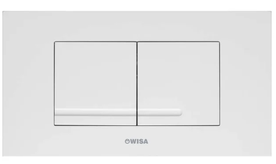 Wisa toiletset bedieningspaneel met twee knoppen en een moderne uitstraling voor efficiënt gebruik.