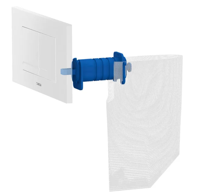 Toiletset met blauwe bedieningselement en wit reservoir, Wisa Toiletset Aanbieding.