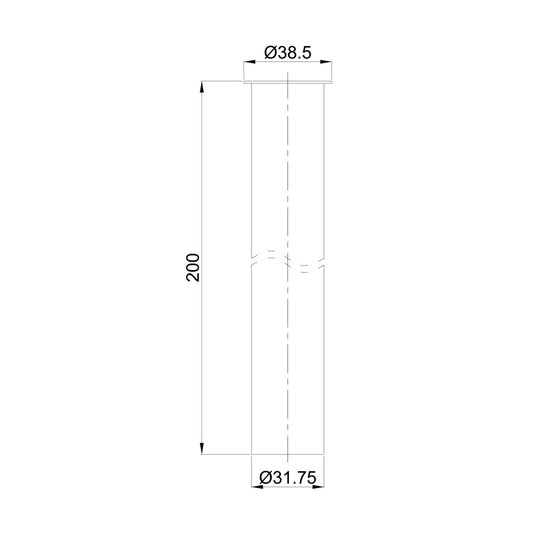 Siphon Verlängerungsrohr Wiesbaden mit Kragen 20 Cm in Gunmetal