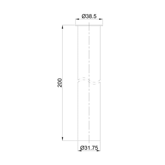 Sifon Verlengbuis Wiesbaden met Kraag 20 Cm in Gunmetal