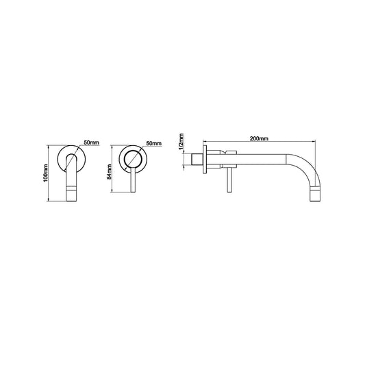 Schlanker Einhebel-Waschtischmischer Wiesbaden mit Kaltstart, gebürstetes Messing