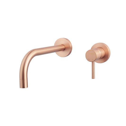 Schlanker Twenty Einbau-Waschtischarmatur Wiesbaden Abdeckset mit Einhebelgriff in gebürstetem Kupfer