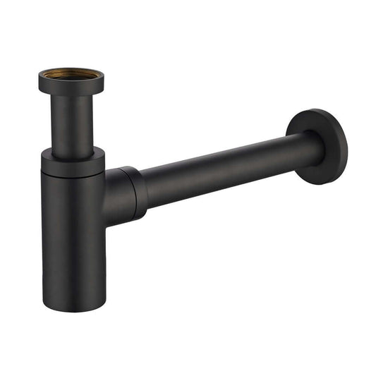 Star Luxury 5/4 Matzwarte Wandpijp met Rozet Sifon, Wiesbaden