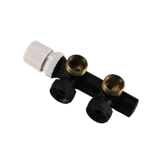 Thermostatisch Onderblok Wiesbaden 3/4 Hoek Links Mat Zwart Zonder Knop