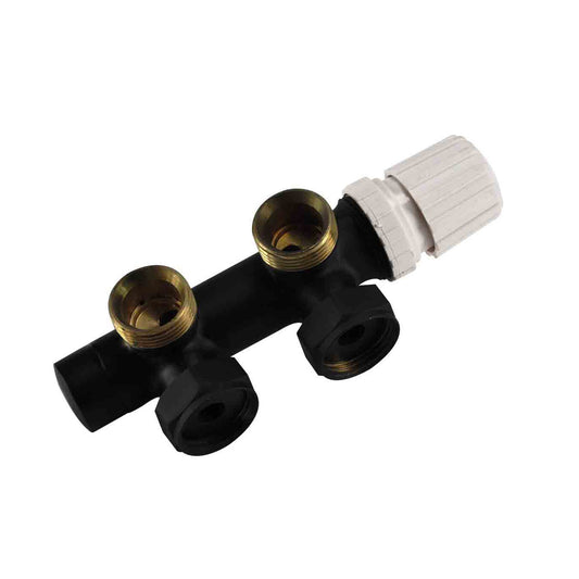 Thermostatischer Unterblock Wiesbaden 3/4 Ecke Rechts Matt Schwarz Ohne Knopf