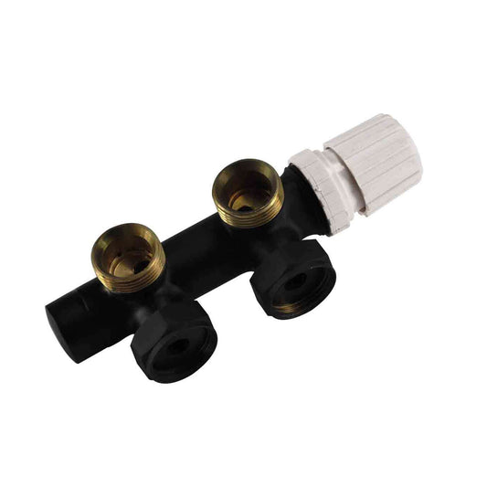 Thermostatisch Onderblok Wiesbaden 3/4 Hoek Rechts Mat Zwart Zonder Knop