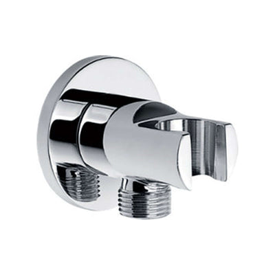 UniMatch wandaansluitbocht met handdouchehouder rond 1/2" chroom
