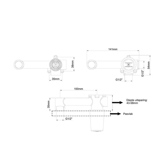 Wiesbaden Schlanker Einhebel-Waschtischmischer mit Kaltstart-Basisset