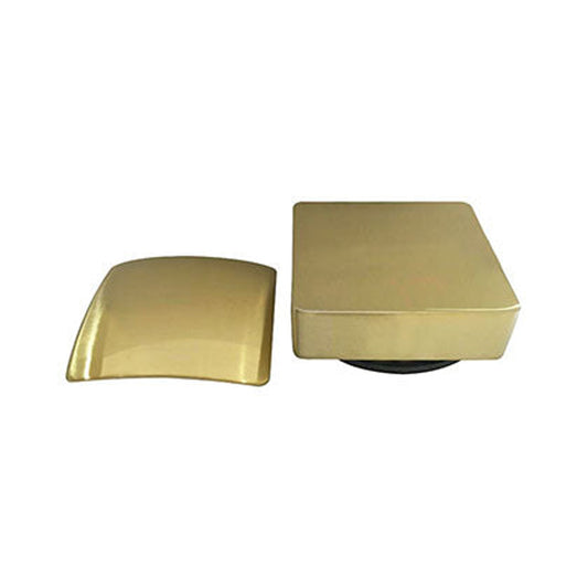 Vierkant gebürstet Messing Gold Badoverlaufknopf/Stecker Wiesbaden mit Badfüllfunktion