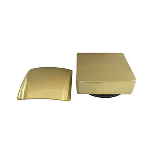 Vierkant geborsteld messing goud badoverloopknop/plug Wiesbaden met badvulfunctie